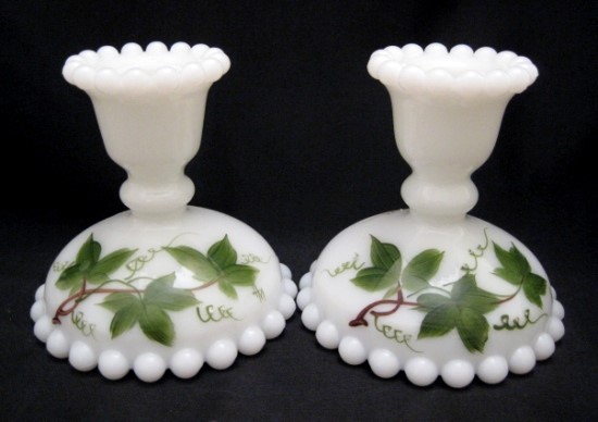 Consolidated #5460 Con-Cora Candlesticks w/ Ivy Decoration