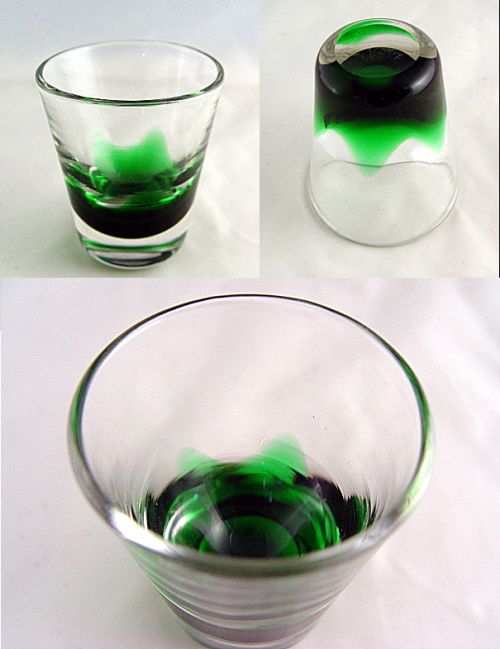 Erickson Emerald Flame Shot Glass