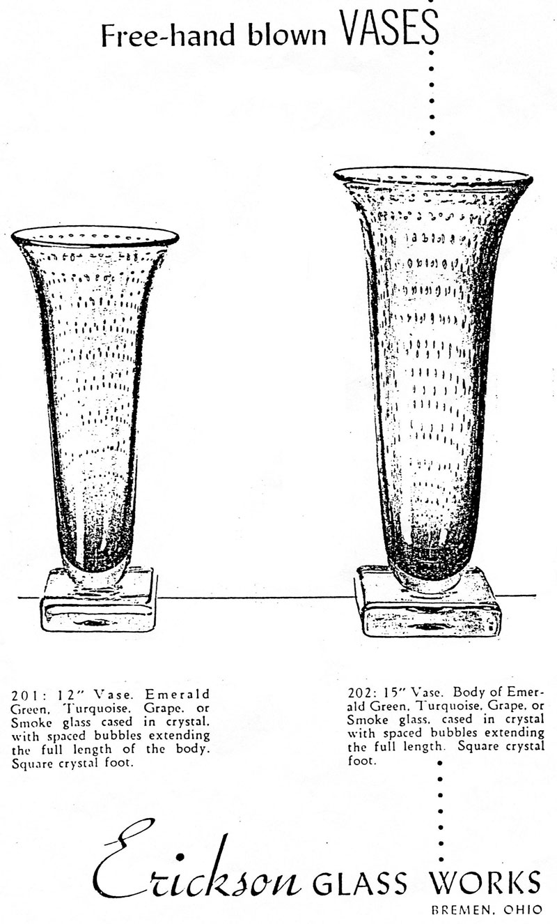 Erickson Free-Blown Vase Advertisement