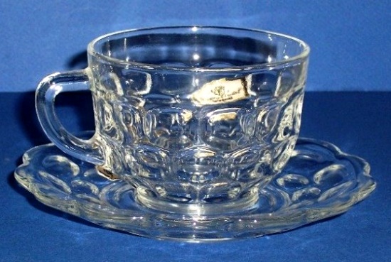 Federal Yorktown Crystal Cup & Saucer
