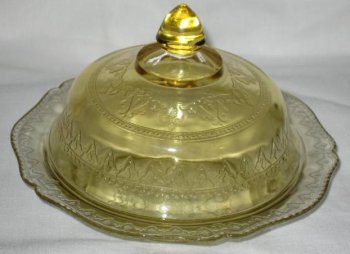 Federal Patrician Amber Butter Dish & Lid