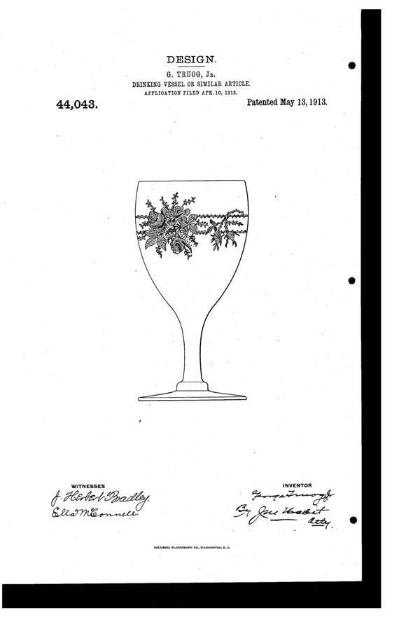 Potomac Goblet Design Patent D 44043-1