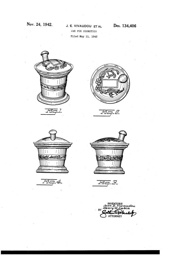 Akro Agate Attar of Petals by Orloff Apothecary Mortar & Pestle Jar Design Patent D134406-1