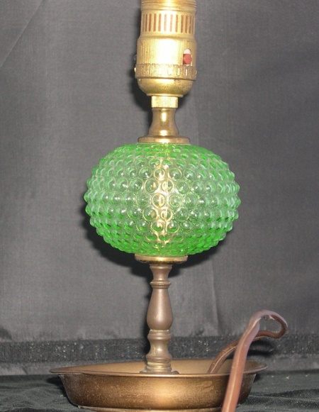 Houze Glass Green Hobnail Lamp