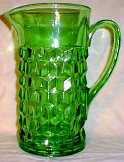 Jeannette Cube Covered Butter and Pitcher