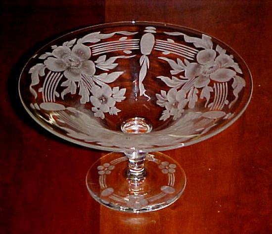Libbey Compote w/ Floral Cutting