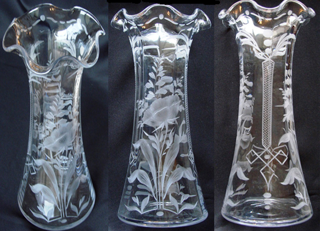 Libbey #1179 Vase w/ #0538 Engraving