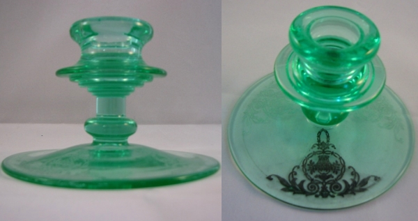 Maryland Glass Co. Candleholder w/ Basket Etch