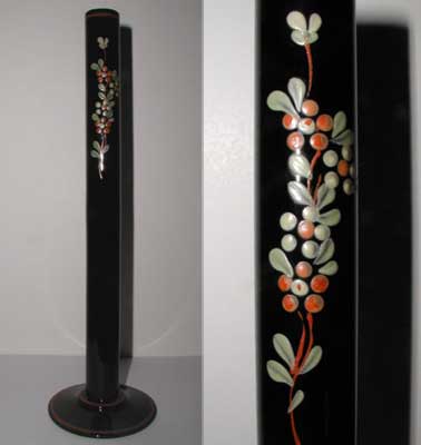 Maryland Glass Co. Bud Vase with Enamel Decoration