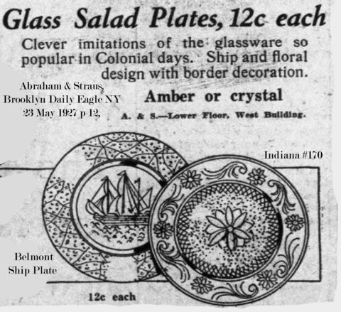 Belmont Ship Salad Plate Advertisement