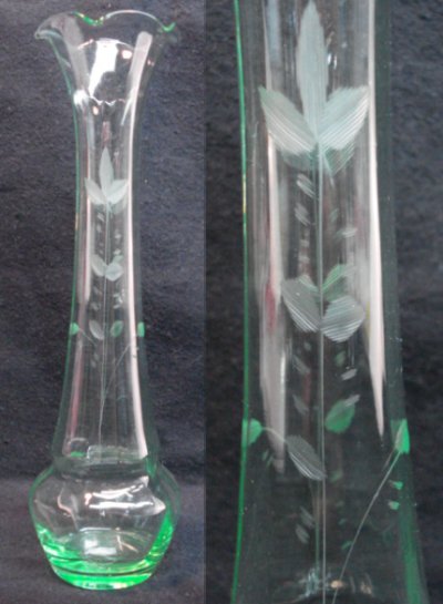 Unknown Bud Vase w/ Unknown Wheel Cutting