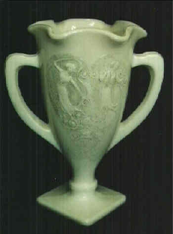 L. E. Smith #  433/4-c White Vase with Dancing Figures