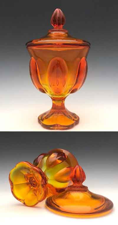 L. E. Smith # 3704 Simplicity "Six Petal" Covered Candy Jar