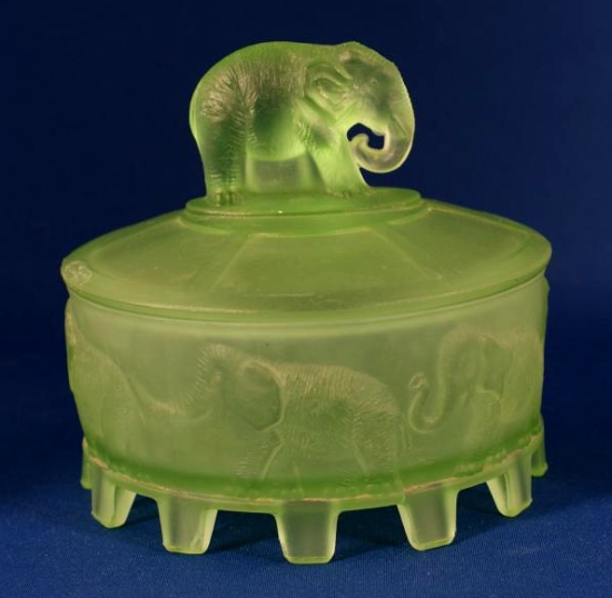 L. E. Smith Elephant Carousel Powder Box