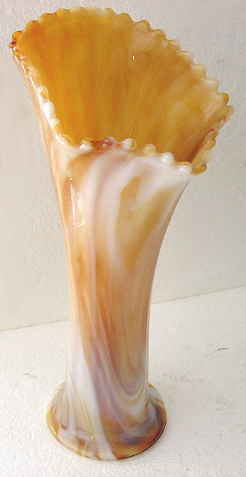 Bournique Candlewick-Lookalike Vase in Caramel Slag