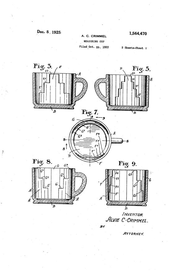 Sneath Measuring Cup Patent 1564470-2
