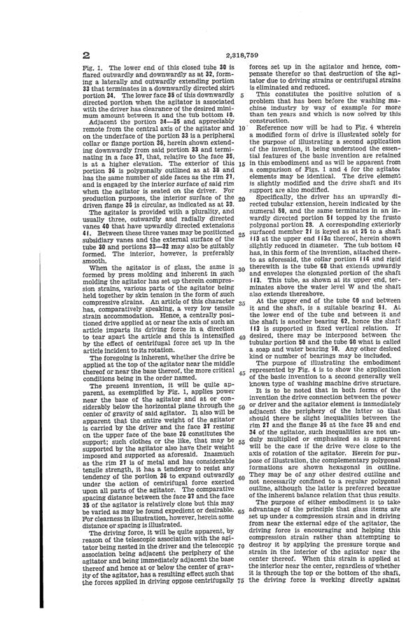 Sneath Washing Machine Agitator Patent 2318759-3