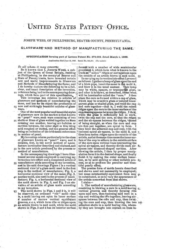 Phoenix Spiral Air-Trap Glass Patent  379089-3