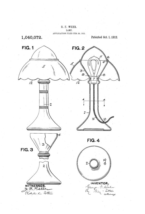 Phoenix Lamp Patent 1040072-1