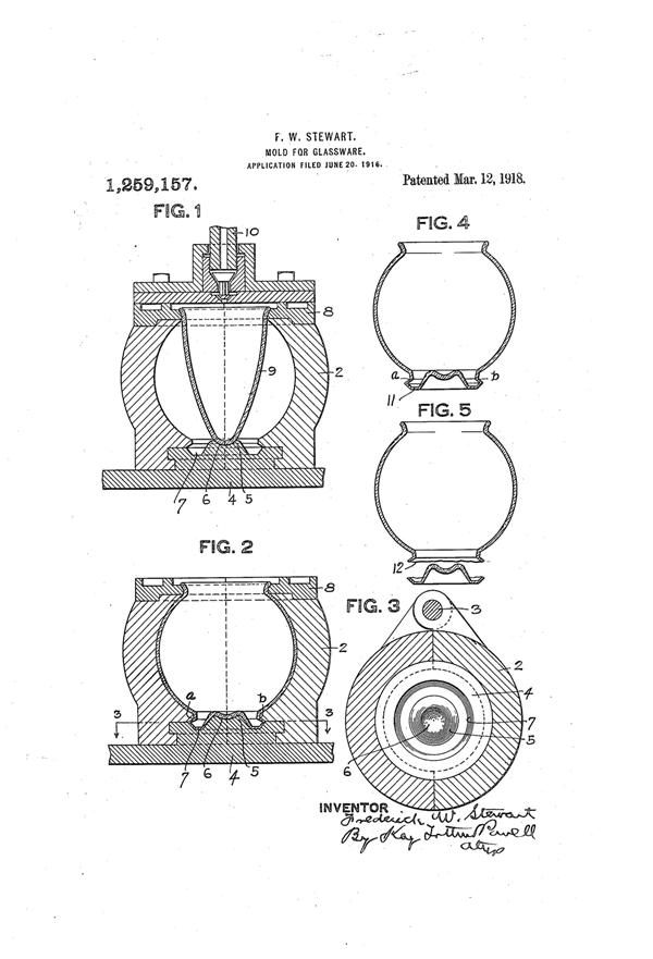 Phoenix Light Fixture Globe Mold Patent 1259157-1