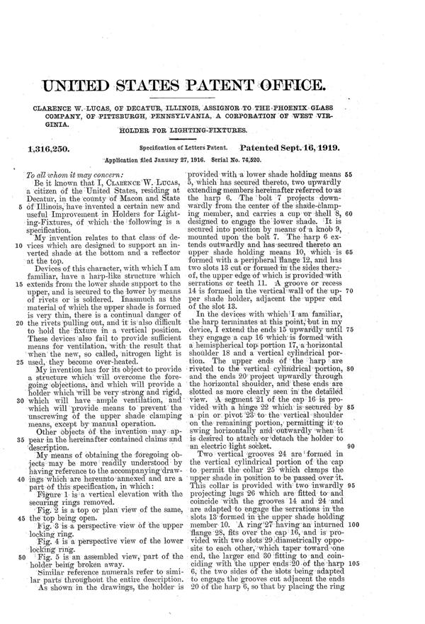 Phoenix Light Fixture Patent 1316250-2