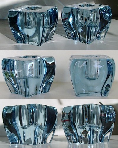 Skruf Aquamarine Candlesticks