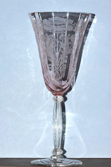 Tiffin #15024 Water Goblet w/ Flanders Etch