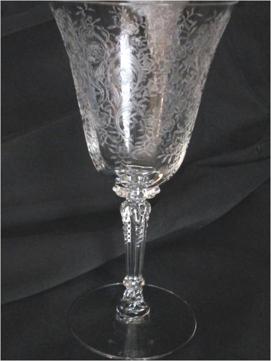 Heisey #5009 Queen Anne Goblet w/ #501 Belle-Le-Rose Etch
