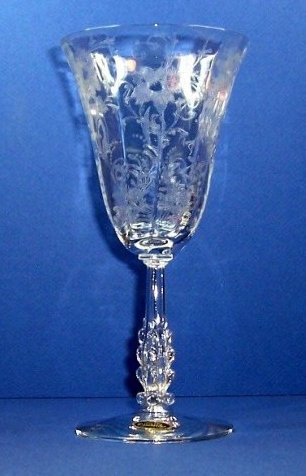 Cambridge #3779 Water Goblet w/ Daffodil Etch