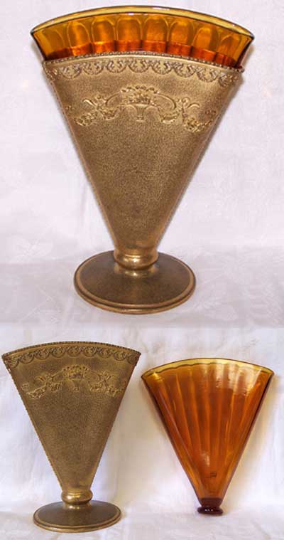 Apollo Metal Holder w/ Unknown Fan Vase