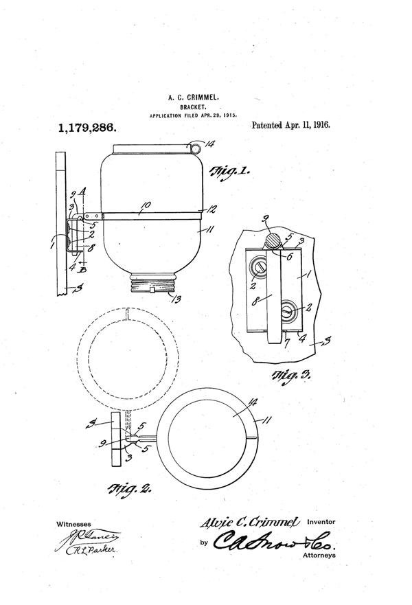 Sneath Dispenser Bracket Patent 1179286-1