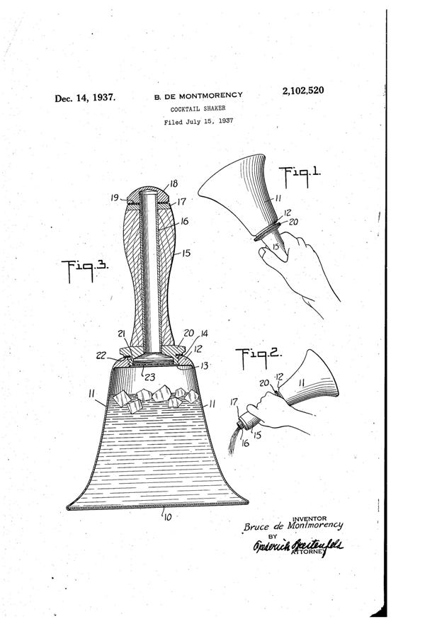 National Silver Deposit Ware Cocktail Shaker Patent 2102520-1