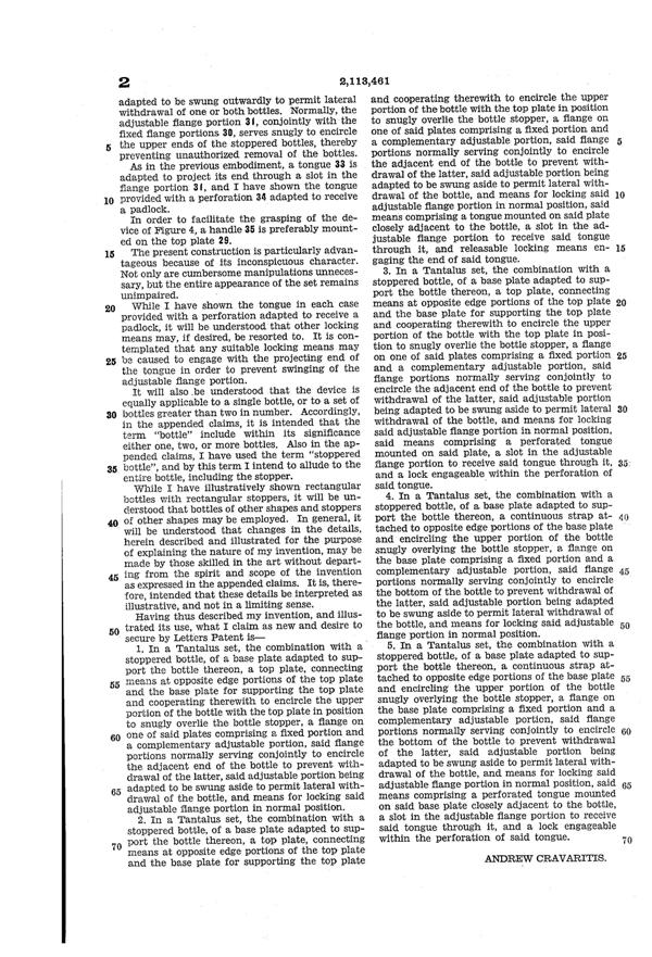 National Silver Deposit Ware Tantalus Patent 2113461-3