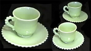 Candlewick Reproduction Jadeite Cups and Saucers