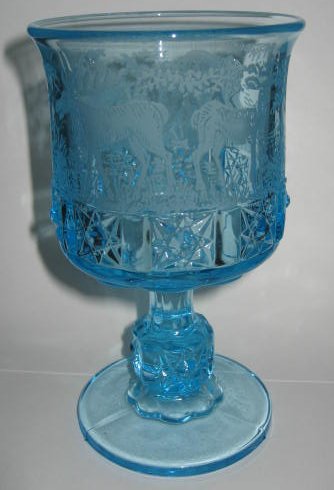 L. G. Wright #77-21 Daisy & Cube Footed Goblet