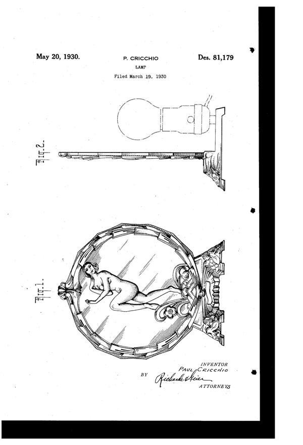 Aljac Art Metal Products Lamp Design Patent D 81179-1