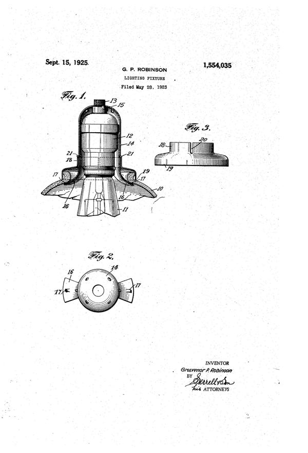 Jefferson Light Fixture Patent 1554035-1