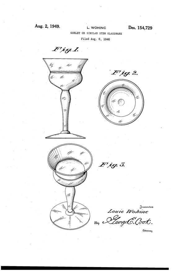 Louie Goblet Design Patent D154729-1