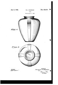 Maryland Glass Corporation Vase Design Patent D 85919-1
