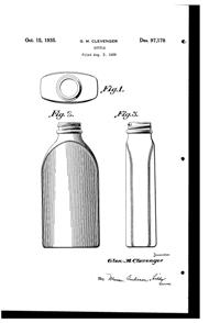 Maryland Glass Corporation Bottle Design Patent D 97178-1