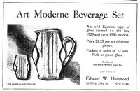 Louie Glass Art Moderne Beverage Set Advertisement
