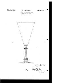 Sloan Brothers Gear Knob Goblet Design Patent D 81122-1