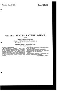 J. T. & A. Hamilton Decanter Design Patent D125637-2