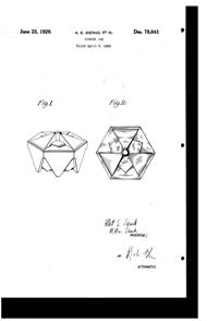 George W. Button Powder Jar Design Patent D 78843-1