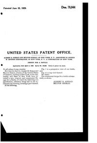 George W. Button Bottle Design Patent D 78844-2