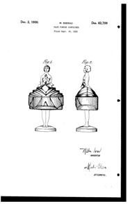 George W. Button Lady Powder Jar Design Patent D 82709-1