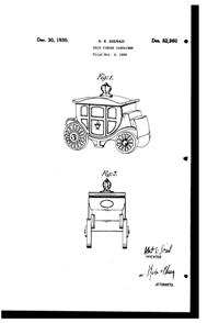 George W. Button Carriage Powder Jar Design Patent D 82960-1