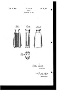 George W. Button Bottle Design Patent D 85307-1