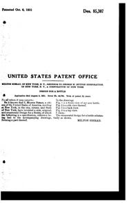George W. Button Bottle Design Patent D 85307-2