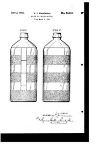 Hemingray Bottle Design Patent D 84313-1